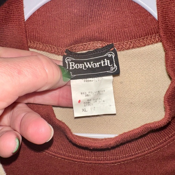 Vtg Cottage Core cardigan with turtleneck Bonworth XLP - Picture 3 of 10